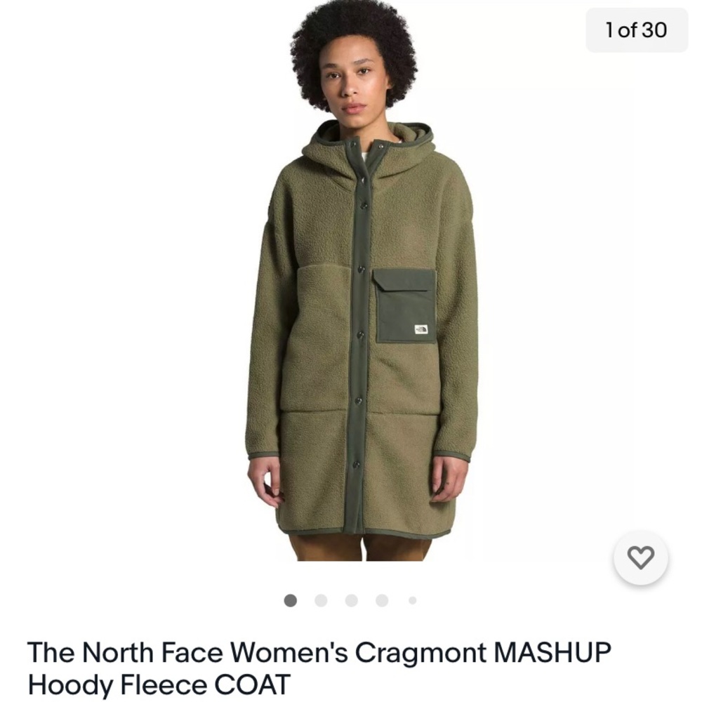 Womens XL The North Face Cragmont hooded fleece jacket